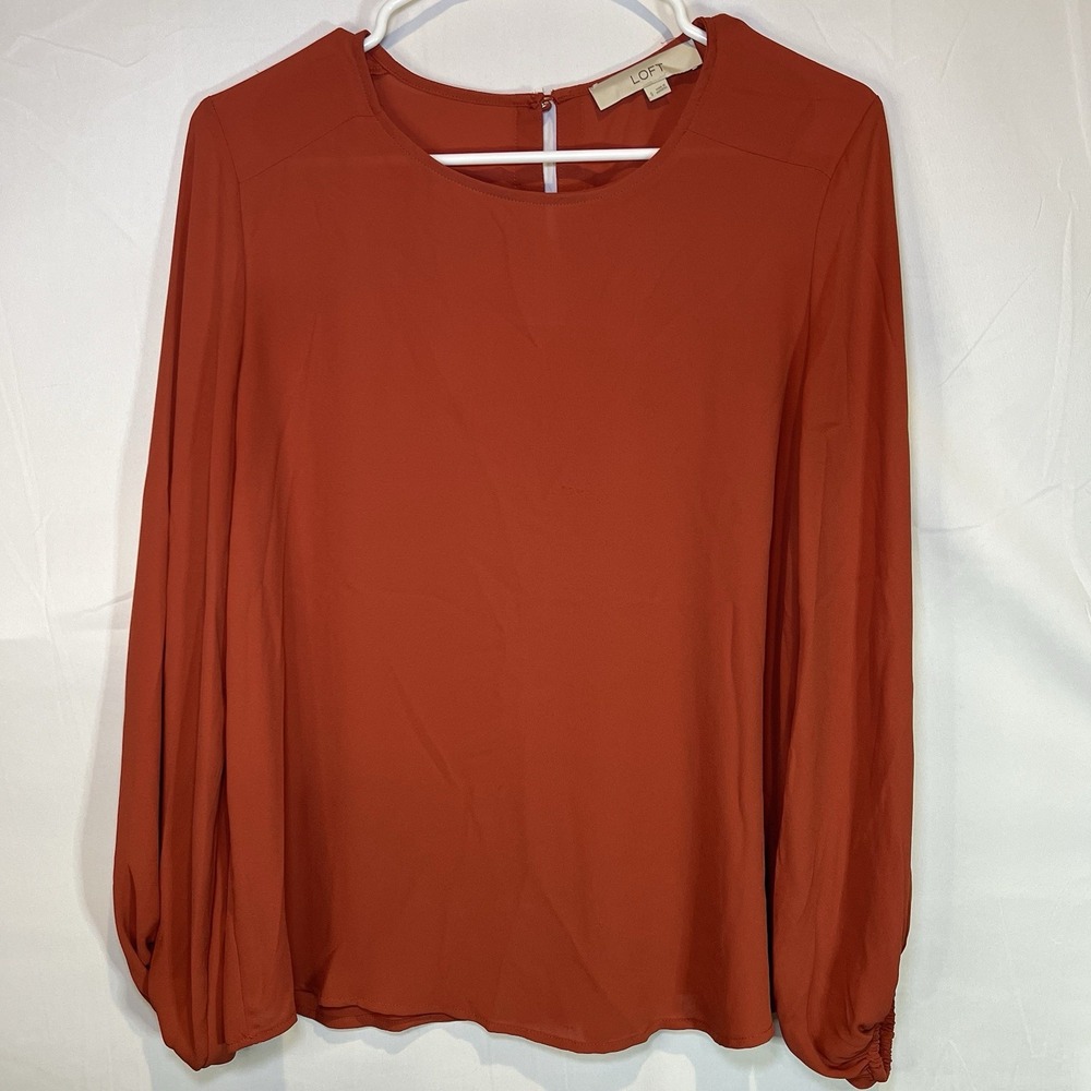 J Crew. Women's Size Small Burnt Orange Long‎ Sleeve Lightweight Blouse Shirt